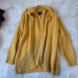 Abercrombie & Fitch Women's Yellow Open-Front Cardigan